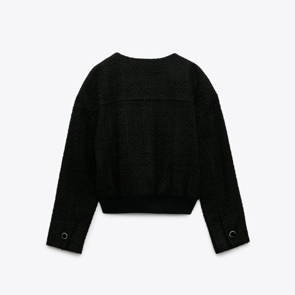 Zara Textured Button Bomber - image 2